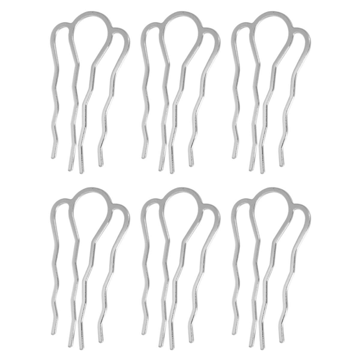 Lurrose 6pcs Handmade Hairpins Antique Hair Sticks Simple Hair Fork Han Clothes Hair Clips Decoration for Girls Women Ladies Silver