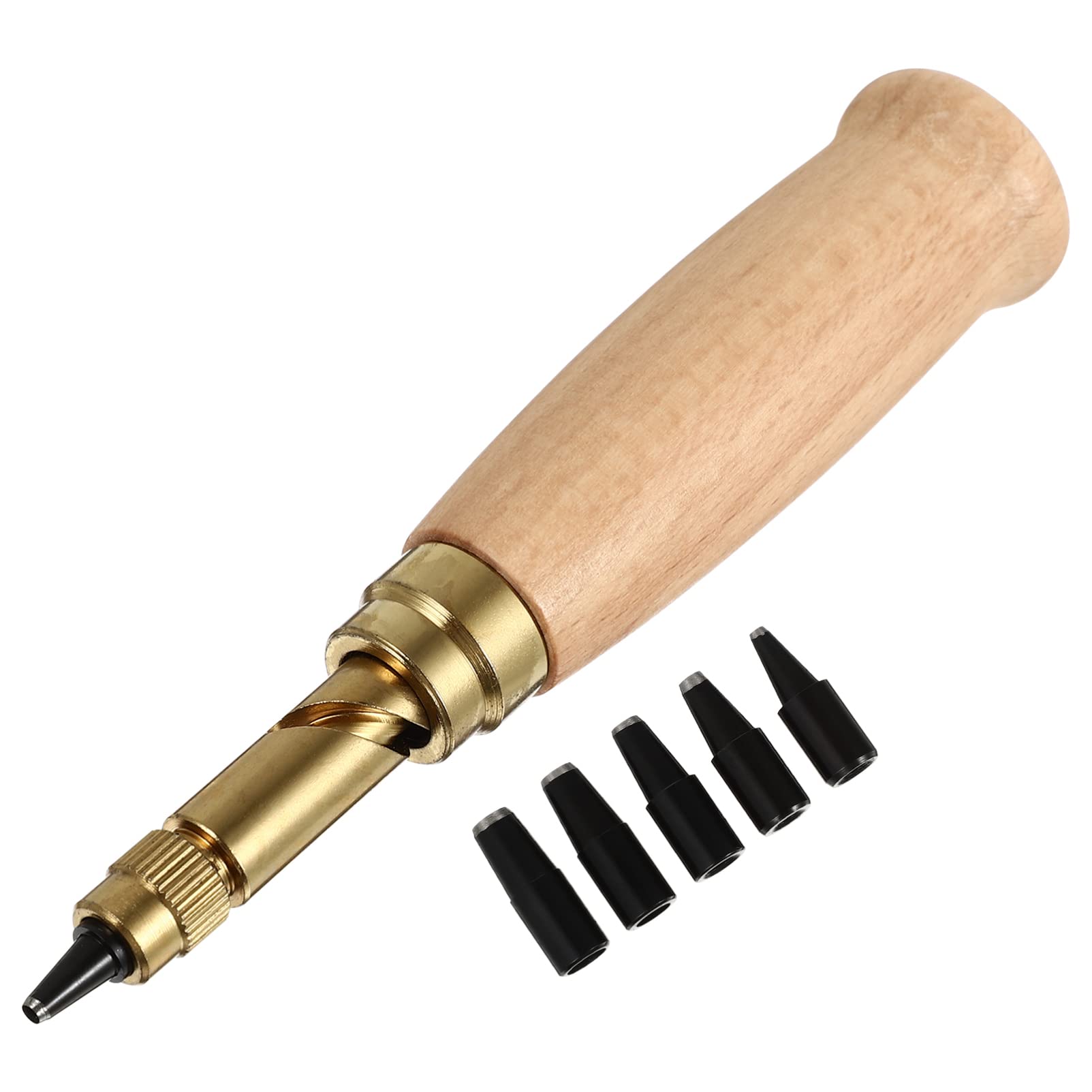 ULTECHNOVO 6Pcs Adjustable Japanese Screw Hole Punch Precision Bookbinding Tool Paper Punch Craft Punches for Sewing Leather Belt Punching Bookbinding