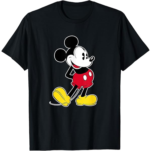 Amazon.com: Disney Mickey Mouse Classic Fade Pose T-Shirt Small