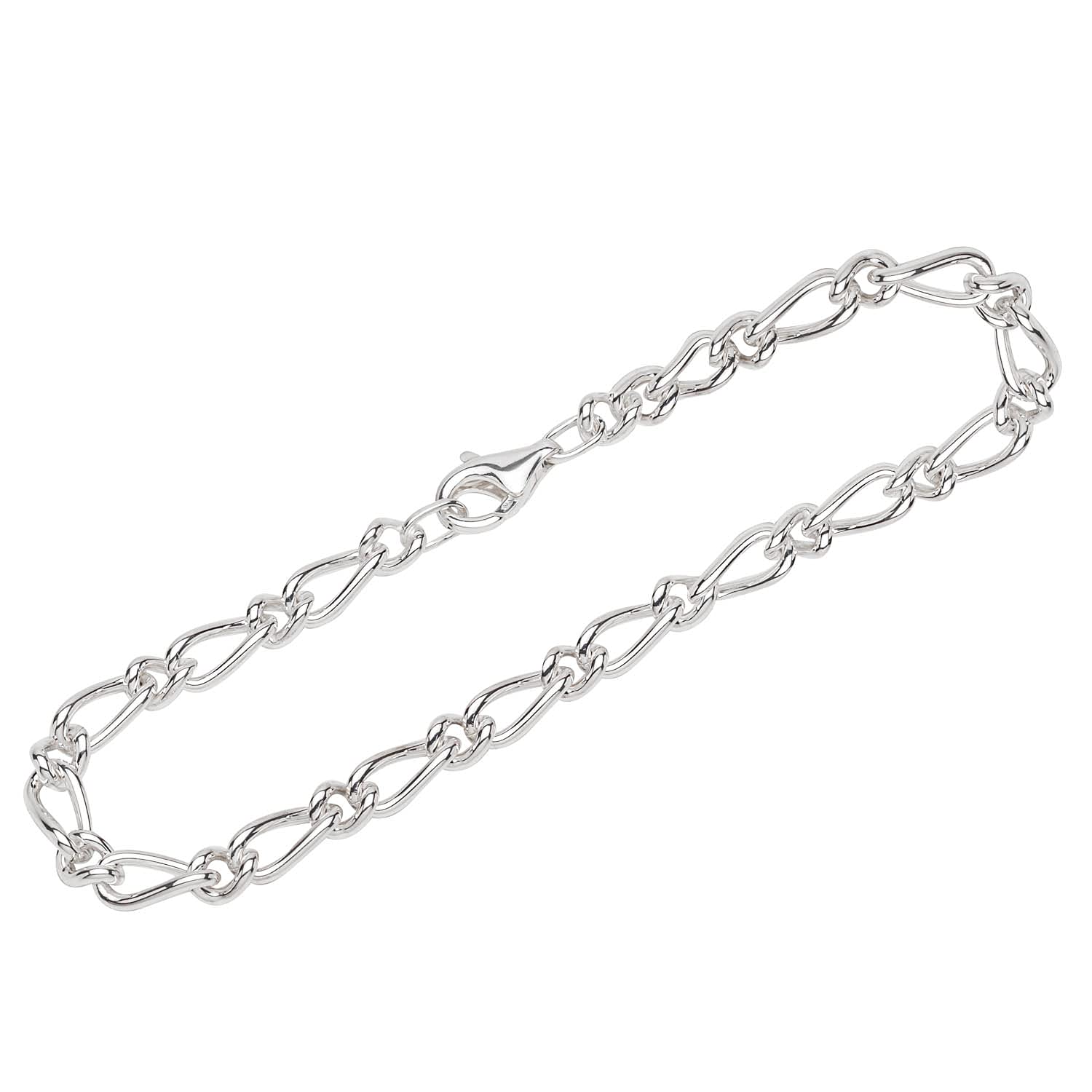 NKlaus bracelet 925 Sterling Silver 22cm Figaro curb chain round ladies exquisite 12163