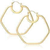 Large Hoop Earrings for Women Chunky Statement Hoop Earrings Vintage Y2k 80s 90s Trendy Hoops