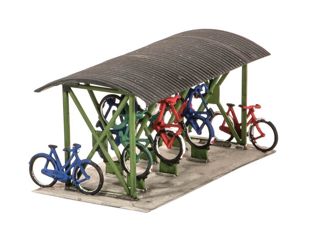 Wills Kits Bike Sheds with Bicycles