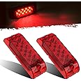 Partsam 2x Red 6" x 2" Sealed Rectangular Rectangle Clearance Light Side Marker Lamp, 6 inch Red 13LED Tail Rear Lights for Golf Cart Trailer Box Truck Exterior