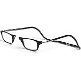 Clic Magnetic Reading Glasses - Original Expandable (M-XL) - Rigid Headband | Neck Hanging Readers, Front Connect Design, Adjustable Temples, Secure Fit, Durable Frame, Black, 1.25