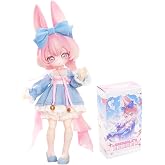 CALEMBOU 1/12 BJD Blind Box, Jumping Moon Time Rabbits Series 16cm Ball Jointed Doll, Cute Dress Up Doll with Joints, Collection Action Figure Toys, Gift for Girls Boys (Jumping Moon Time-1pc)