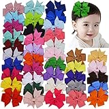 Hair Bows, Coxeer 40Pack Hair Bows for Baby Girl Alligator Clips Easter Basket Stuffers Grosgrain Ribbon Boutique Hair Accessories for Baby Girls Kids Teens Toddlers Children Newborn