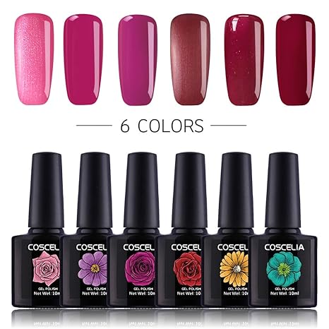 Kit Vernis Semi Permanent Lot De 5 Pc Gel Uv Topcoat