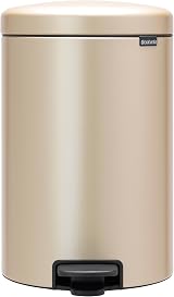 Brabantia NewIcon 20L Pedal Bin Metallic Gold Soft Closure Removable Inner