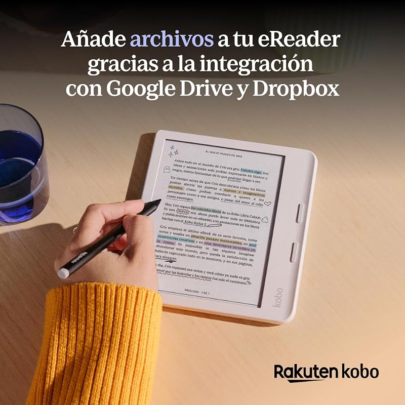 Libra Colour eReader | Pantalla E Ink Kaleido™ 3 de 7" | Temperatura del Color y Brillo Ajustables | Reducción luz Azul | eBooks y AudioBooks | Memoría 32 GB | Resistente al Agua | Negro