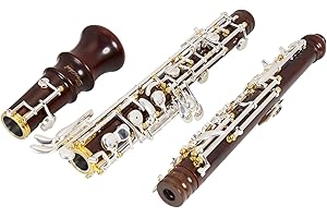DANCHET Oboe Professional Performance Level Redwood Body Silver Plated Semi Automatic C Tone with Reeds, Cleaning Cloth, Oboe Swab, Powder Paper, Absorbing Paper, Thumb Rest, Screwdriver, Gloves, Case
