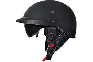 ELCYCO Motorcycle Half Helmet with Sun Visor Motorcycle Helmets for Men Women Helmet for Adult Scooter ATV Cruiser DOT Approved