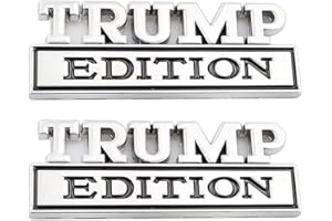 CARRUN, 2 Pcs Trump Edition Emblem Car Metal Badge 3D Decal Sticker Fit for F150 F250 F350 Silverdo 1500 2500 Sierra GMC Chevy Car Truck SUV (Silver Black), CR2TP