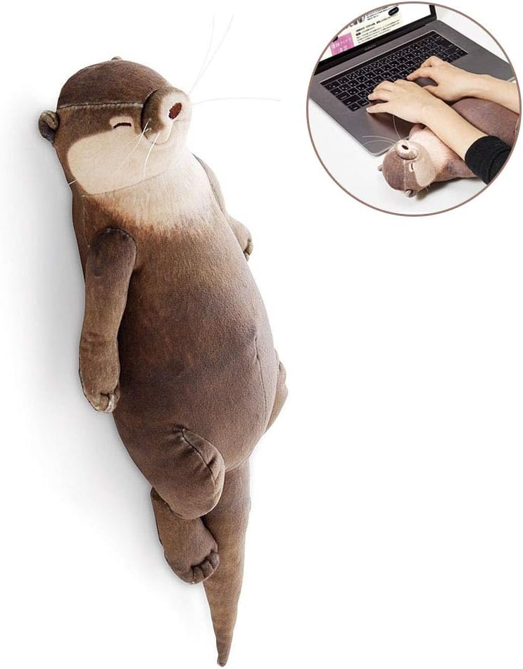 Uyuke 40cm Cute Otter Stuffed Down Cotton Pencil Case Wrist Pad Pillow for Home Office