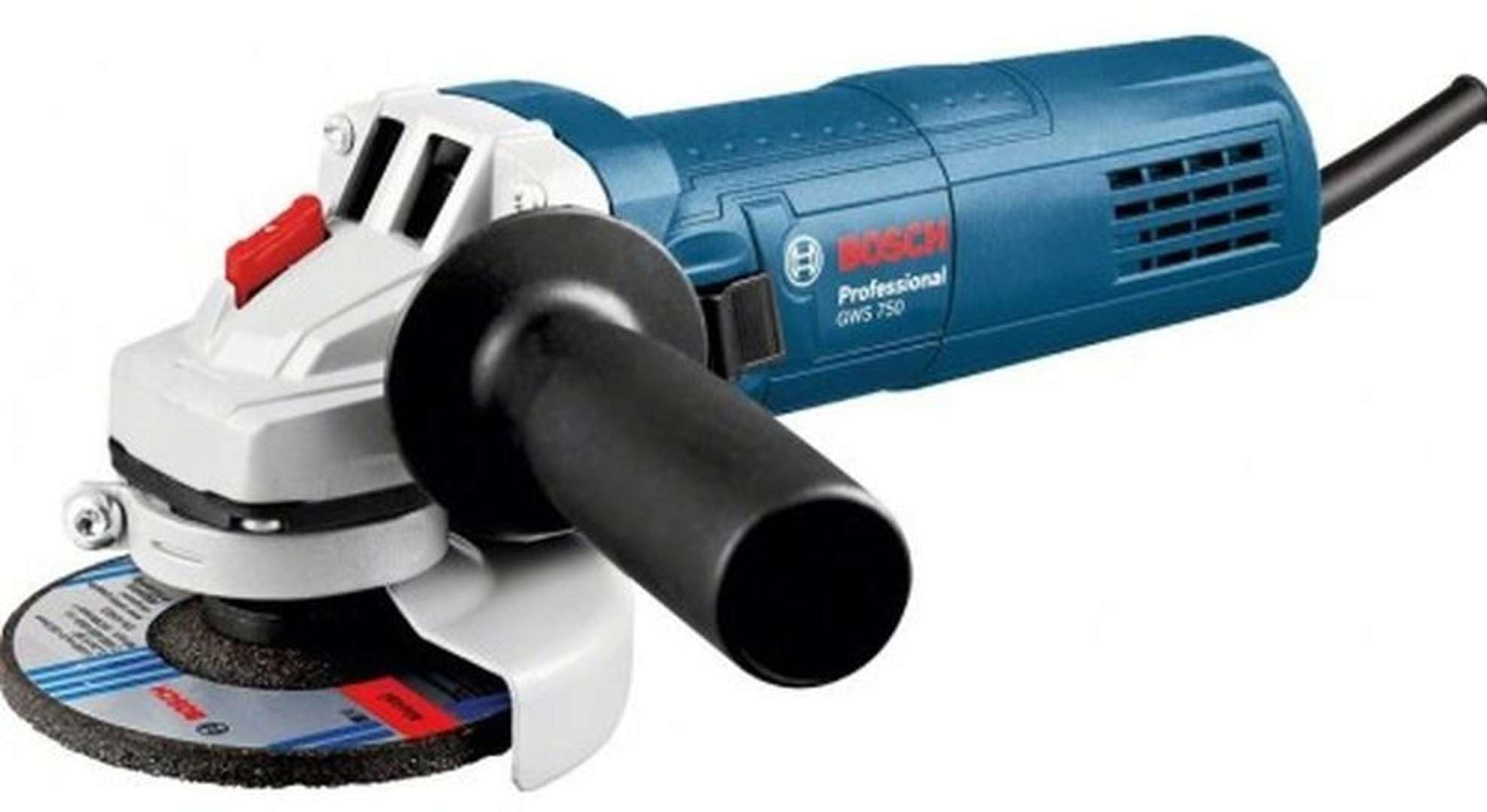 Bosch Professional GWS 750 angle grinder (disc dia. 125 mm, power 750 W, incl. mounting flange, protective guard, clamping nut, auxiliary handle, two-hole spanner)