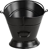 Sterling Ventures Galvanised Black Metal Round Coal Scuttle Bucket Hod 31cm view 2