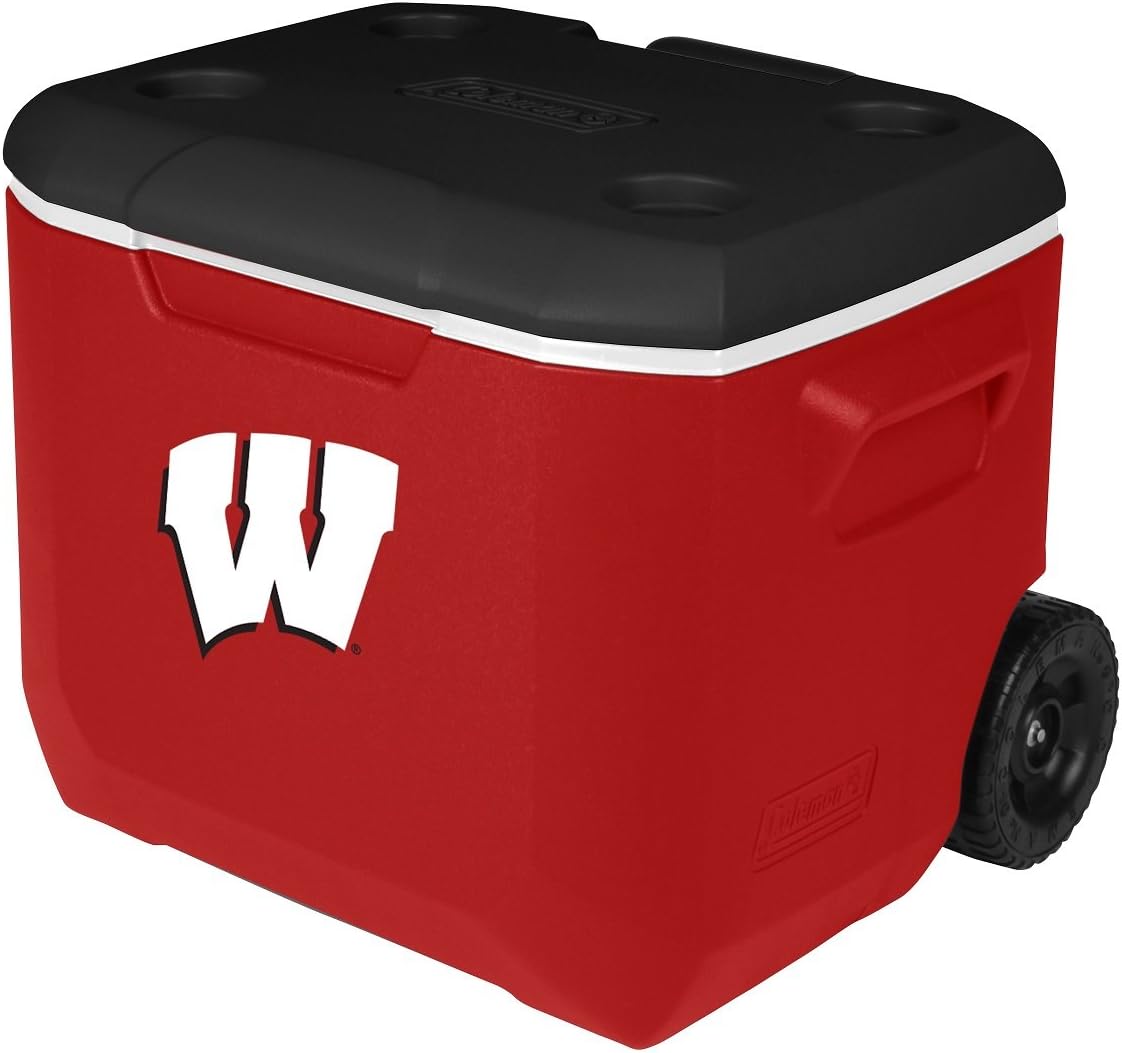 Coleman Company Wisconsin Badgers Performance Cooler, 60 quart, Red