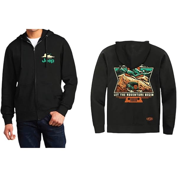 Jeep Full-Zip Hoodie Never Stop Exploring Logo Hooded