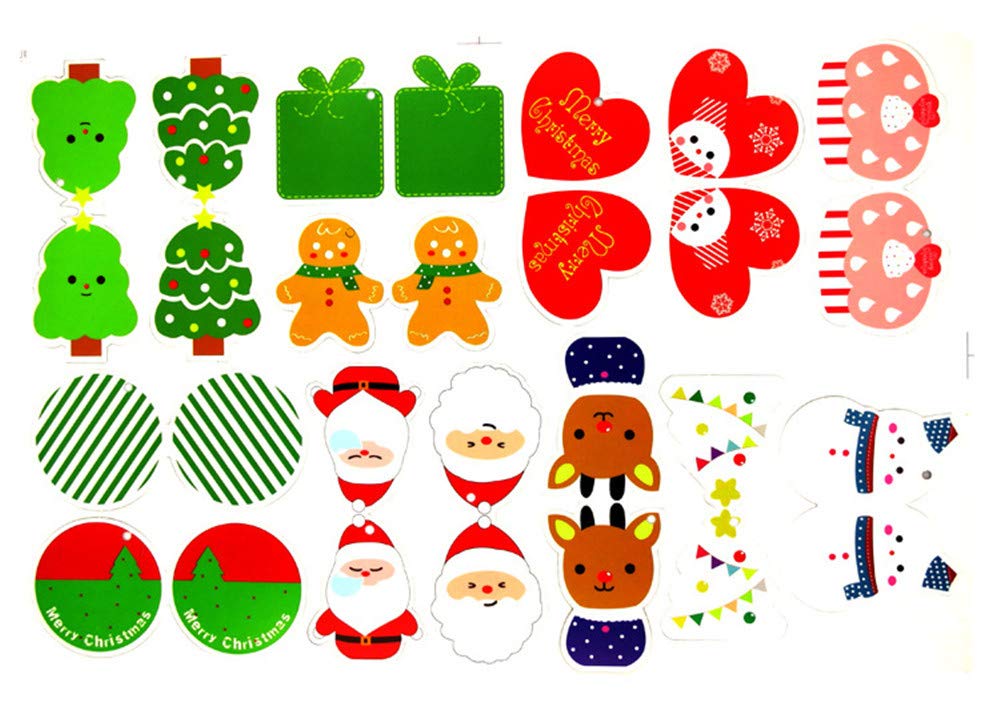 ❤Ywoow❤ ???? 14PC Christmas Tree Pendant 14PC Home Party Cards Pendant Decoration Ornaments More Colors