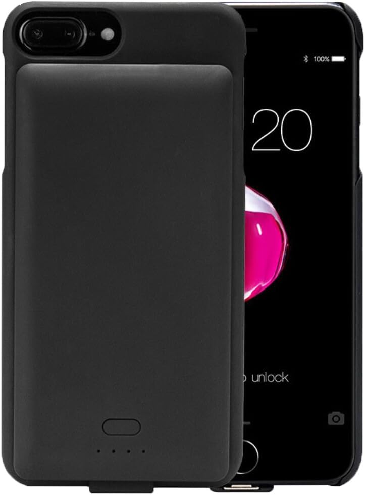 AOTINA iPhone 6/6s/7/8 Charger Case, 4000 mAh Lithium Polymer Rechargeable Extended Battery Portable Charger Case, Protective Power iPhone Charger Case Wireless for Apple iPhone 6/6s/7/8 (4.7 Inch)- (Black)