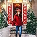 AXTEE Christmas Banner Decoration, Outdoor Indoor Christmas Decorations, Welcome Merry Christmas Bright Porch Sign, Xmas Decor Hanging Door Banners Porch Sign Christmas Decoration (Red)