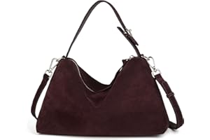 DONNAIN Premium Suede Leather Crossbody Bags for Women, Slouchy Suede Shoulder Bag with Adjustable Strap and Tote Handbag