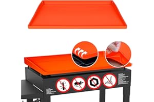 Wrpaulk 28" Silicone Griddle Mat Cover for Blackstone,Full Coverage Food Grade Griddle Grill Mat,Protects Grill Year-Round from anmial,Debris and Rust,Color:Orange