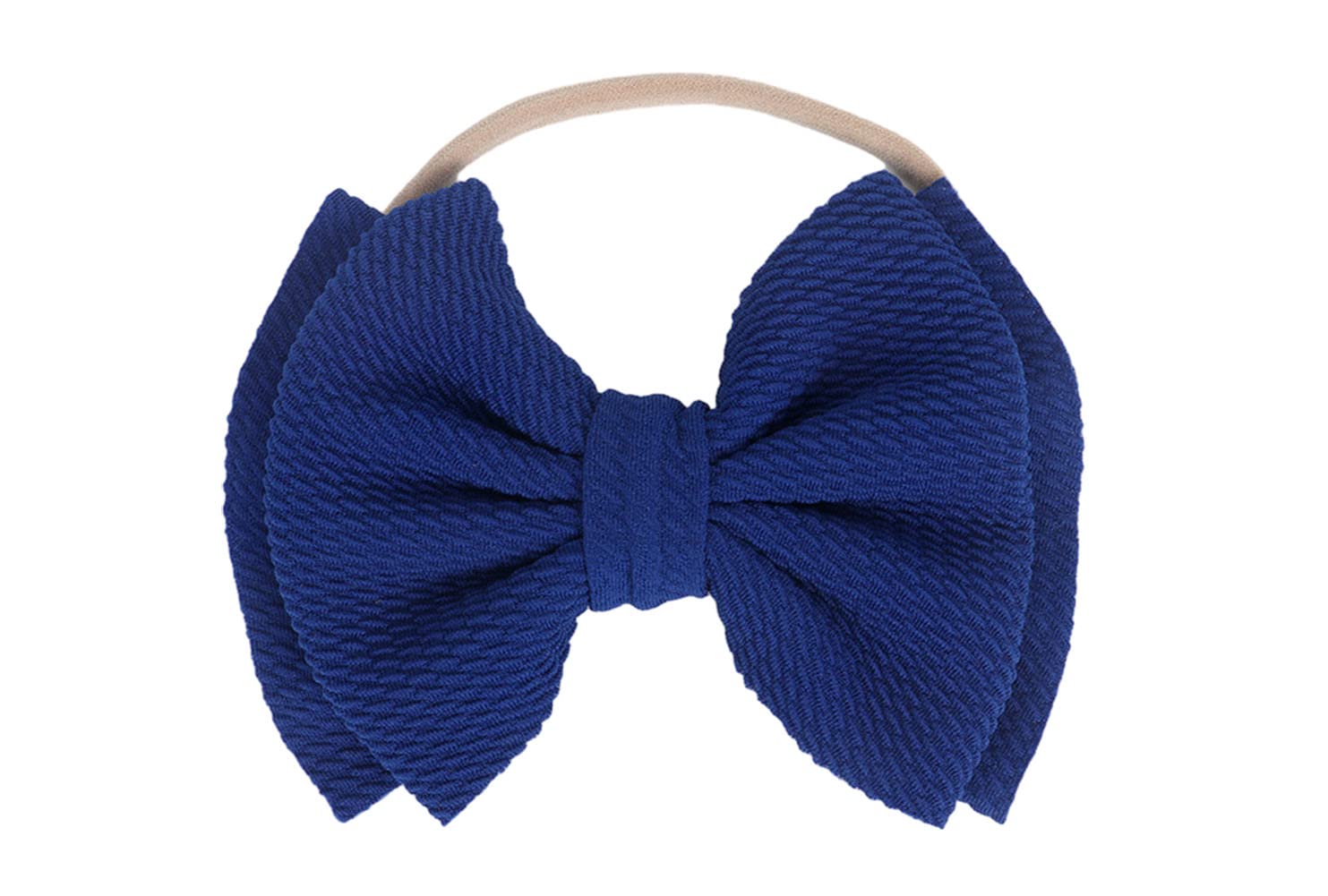 Photo 1 of Koolgil Baby Girl's 5 Inches Soft Double Bow-knot Nylon Headband Toddler Headdress for Photography Party Festivals (Royal Blue)