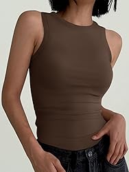 ANRABESS Womens Sleeveless High Neck Tank Tops