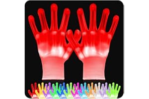 VICSPORT Cool Toys LED Gloves 12 Color Changeable Lights Halloween Costumes Light Up Gloves Cool Fun Gifts Stocking Stuffers for Chrismas Halloween Light up Shows Dance Carnival Party Props