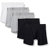 Amazon Essentials Men's Cotton Jersey Boxer Shorts Underwear, Pack of 5