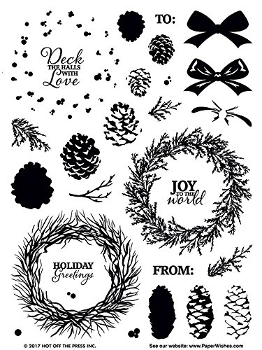 HOTP Clear Stamps - Layering Wreath & Pinecone - Silicone Stamps HOTP1234 - Thumbnail 5