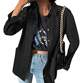 Tankaneo Womens Faux Suede Jackets Button Down Long Sleeve Shackets Coat Trendy 2025 Spring Clothes