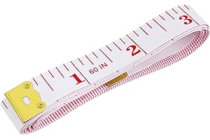 GDMINLO Tape Measure Double Scale Body Sewing Soft Flexible Tailor Craft Vinyl Ruler for Weight Loss Medical Body Measurement, Has Centimetre Scale on Reverse Side 60-inch（Red on White）