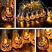 Jhua 20-LED Orange Pumpkin Lights 80inches 3D Pumpkin LED String Light Powered by Battery LED Fairy String Lights for Halloween Christmas Festival Decoration Lanterns Lights String