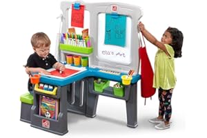Step2 Great Creations Art Center, Kids Activity Table, Arts & Crafts Desk, Made of Durable Plastic, Includes Bench, For Toddlers 3+ Years Old