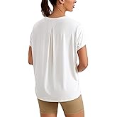 CRZ YOGA Short Sleeve Yoga Tops for Women Soft Loose Casual Flowy Shirts Crew Neck Workout Basic T-Shirt