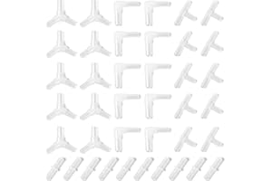 AQUANEAT Aquarium Airline Tubing Connector, Fish Tank Air Pump Connector, Plastic, 40Pcs