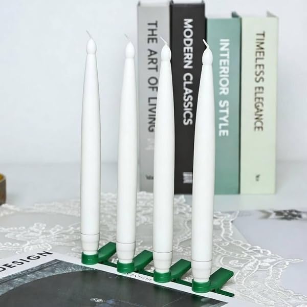 BAQULER 48 PACK LED WINDOW CANDLES WITH CLIPS, FLAMELESS 3D WICK BATTERY OPERATED CANDLE STICKS LED TAPER CANDLES SET FOR EASTER WEDDING WINDOW CHANDELIERS PARTY DECORATION