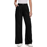 M MOTEEPI Women's Wide Leg Dress Pants Work Pants Pull on Business Casual Office Trousers Slacks 29"/31"