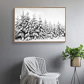 Floating Framed Canvas Wall Art for Living Room, Bedroom Black and White Tree Art Canvas Prints for Home Decoration Ready to Hang - 16x24 inches