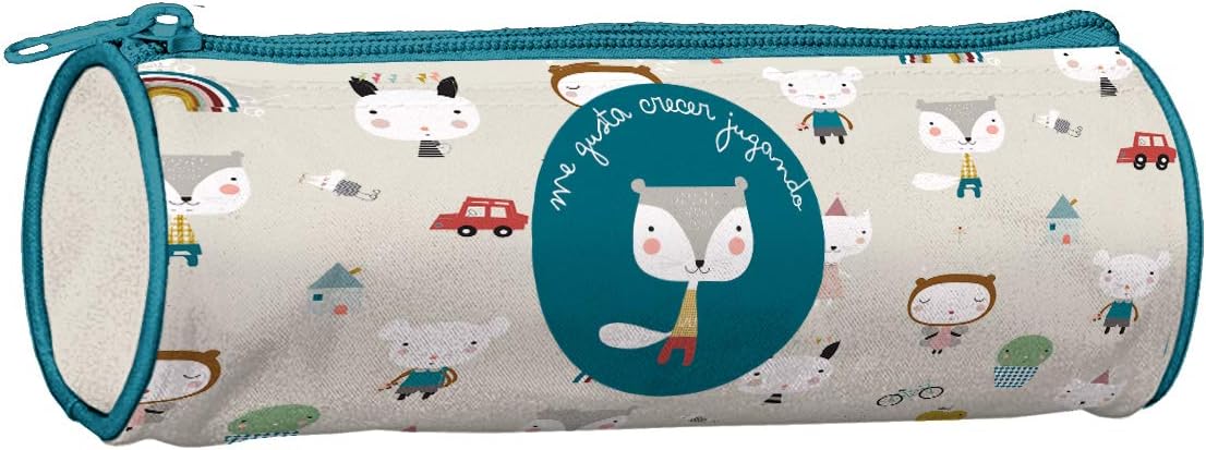 Round Pencil Case - Eldeas Infantiles SOS - Fox, White/Blue