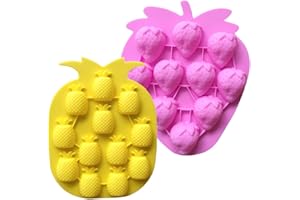 Food Grade Silicone Mold, IHUIXINHE Jelly, Biscuits, Ice Cube, Chocolate, Candy, Cupcake Baking Mold, Muffin Pan (Fruit)