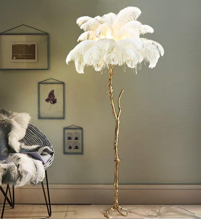Floor Lamp, Feather LED Floor Light, Standing Lamp for Living Room