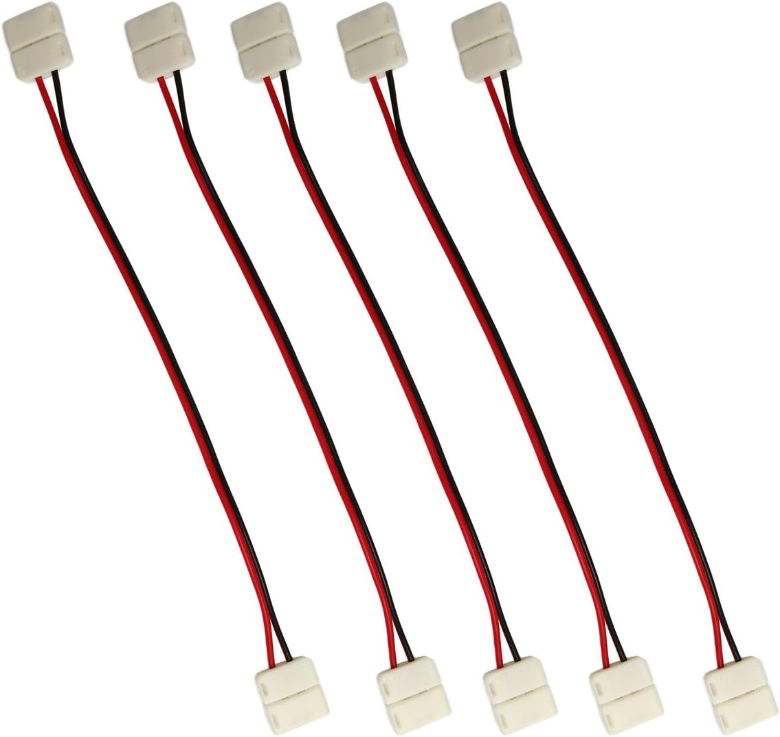 COOLLED - 5 X LED 5050 Strip lights Wire 2Pin Connector Single Color Adapter C...