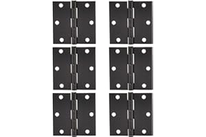 Zion 3 Inches Matte Black Door Hinges 3 X 3 Black Interior Door Hinges Heavy Duty Hinges Square for Hollow Core Doors Black D