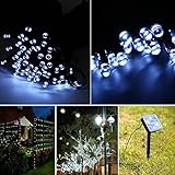 Ucharge Solar Lights Outdoor Christmas Led Lights 39ft 100led Waterproof Solar Garden Light String Fairy Light Decorative for Patio, Garden, Homes, Holiday, Party, Indoor, Outdoor, Wedding Decorations (White)