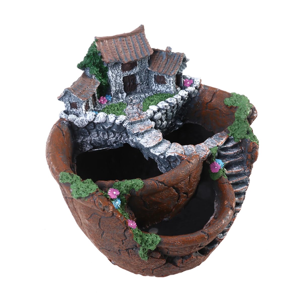 BESTOMZ Artificial Flowers Succulent Plants Mini Fairy Garden with Sweet House for Decoration