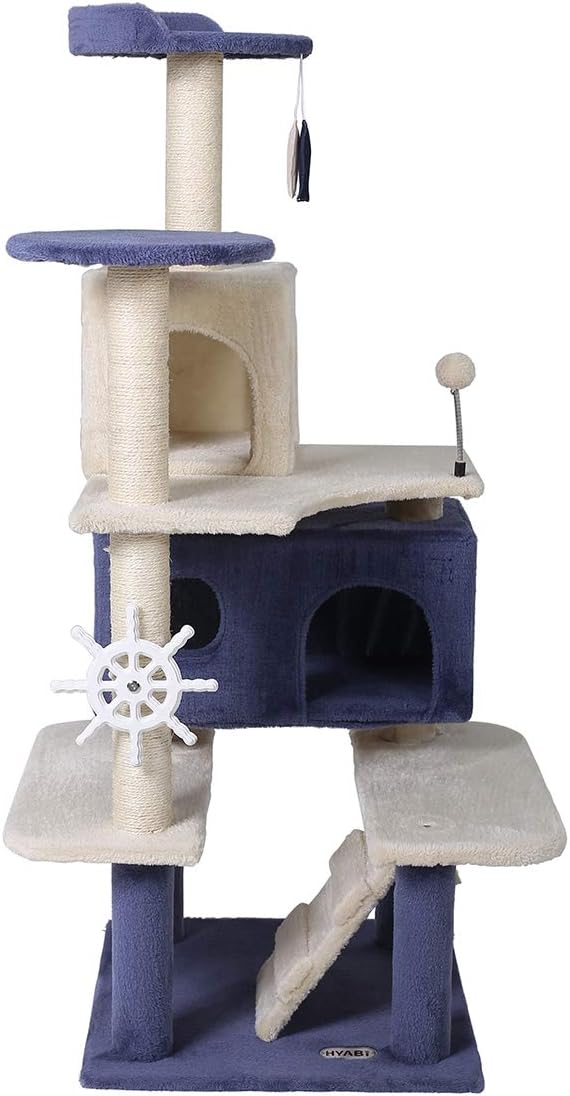 HYABI 53inches Multi-Level Cat Tree Comfortable Luxury Cats Perched Kitten Activity Play House : Pet Supplies