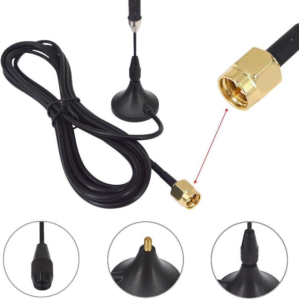 5dbi 433MHz WiFi Antenna Omni-Directional SMA Male Magnetic Base Antenna + U.FL IPX to SMA Female Pigtail Cable for Car Vehicle Mounte Digital Homematic CCU3 CCU2 CC1101 Ham Radio - Image 3