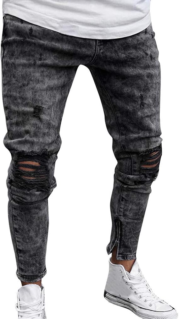 Hosen Herren Jeans Destroyed Slim fit Schwarzer Freitag Hose Herren